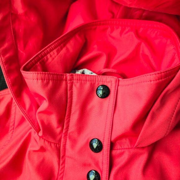 Guess Los Angeles Womens XL red windbreaker adjustable rain jacket full zip hood - Picture 5 of 16